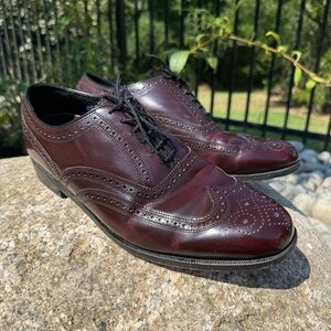 VINTAGE! Florsheim Men's Lexington Wingtip Brogue Dress Shoes Size 10.5 Burgundy